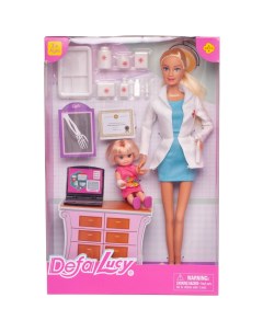 Кукла Defa Lucy Доктор с девочкой малышкой 29 см 8348d голубое Abtoys