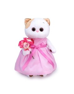 Мягкая игрушка Кошечка Ли Ли в розовом платье с букетом 24 см Budi basa