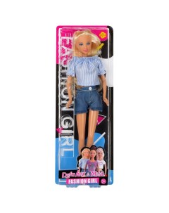 Кукла Lucy Современная девушка полосатая кофта джинсовые шорты 29 см 8400d модель5 Defa