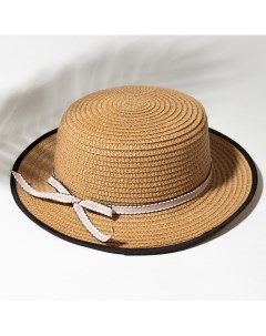 Шляпа для девочки Леди размер 52 54 цвет бежевый Minaku