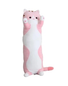 Мягкая игрушка кошка розовый Long Cat кот батон длинный кот 50 см Musadik toy
