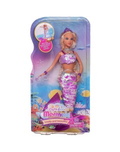 Кукла Lucy Морская принцесса русалочка в блестящем наряде 29 см 8433d бело фиолетовая Defa
