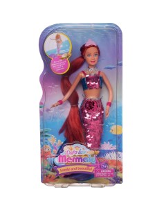 Кукла Lucy Морская принцесса русалочка в блестящем наряде 29 см 8433d бордовая Defa