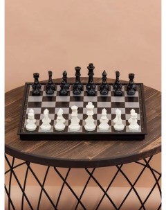 Шахматы пластиковые магнитные 36х36 см черно белые 4912 Lavochkashop