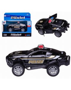 Машинка Junfa Полицейский джип черный 1 32 металлический инерция WT 10554 черный Junfa toys