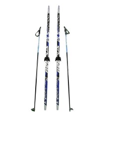 Лыжный комплект Brados LS 75 мм 150 см step JR сине белый черный Stc