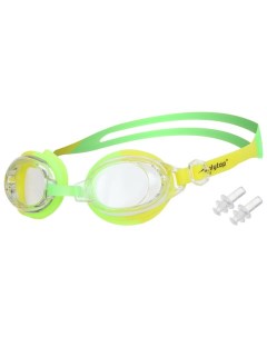 Очки для плавания ONLYTOP с берушами салатово желтые BL28 Onlitop