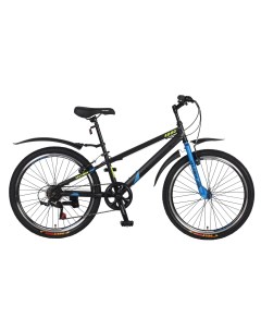 Велосипед подростковый 4000 черный с синим 2024 9 13 лет рост 130 150см Veltory