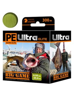 Плетеный шнур PE ULTRA ELITE BIG GAME 300 м Aqua