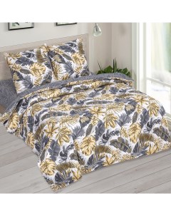 Комплект постельного белья Тропикано семейный поплин серый Арт-дизайн