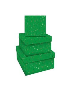 Набор квадратныx коробок 3в1 Christmas trees 19 5x19 5x11 15 5x15 5x9см Meshu