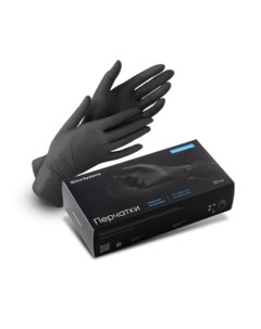 Перчатки нитриловые высокопрочные размер XL цвет черный 100 шт Shine systems