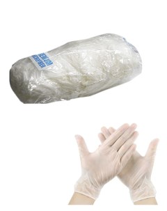 Перчатки виниловые нестирильные универсальные размер L прозрачный 20 пар Dry monster