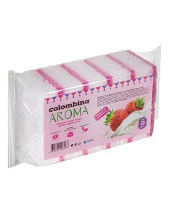 Губки для мытья посуды поролон абразивная фибра ароматизированные 5 шт Colombina aroma