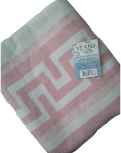 Жаккардовое хлопковое одеяло белый розовый размер 140х205 Vladi