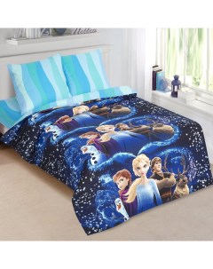 Комплект постельного белья Арт Дизайн Магия Снега полутораспальный поплин синий Арт-дизайн