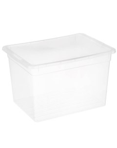 Ящик для хранения Basic с крышкой 20 л прозрачный Funbox