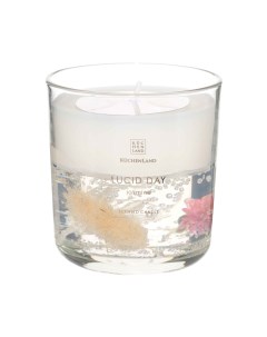 Свеча ароматическая 8 см в подсвечнике с суxоцветами стекло Jasmine Lucid day Kuchenland