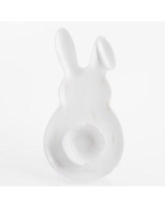 Блюдо для закусок 31x16 см с пиалой для соуса керамика молочное Кролик Natural Easter Kuchenland
