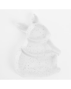 Менажница 26x19 см 3 отд керамика молочная в крапинку Кролик Natural Easter Kuchenland