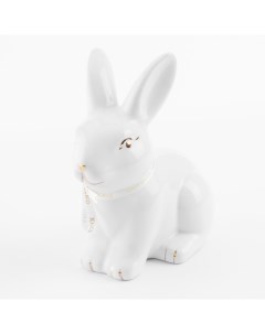 Статуэтка 13 см керамика белая Кролик сидит Easter gold Kuchenland