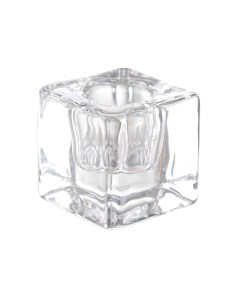Подсвечник 4 см для тонкой свечи стекло Cube Kuchenland