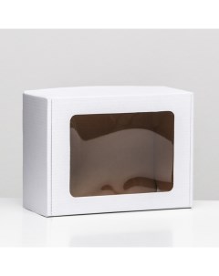 Коробка самосборная белая с окном 22 х 16 5 х 9 5 см 5 шт Русэкспресс