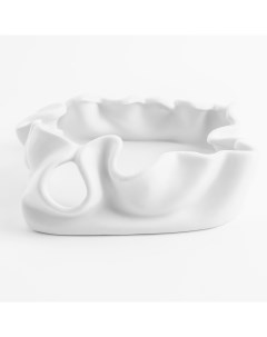 Блюдо декоративное 17 см керамика молочное Мятый эффект Crumple Kuchenland