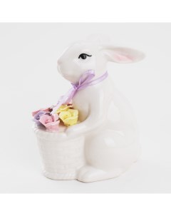 Статуэтка 17 см фарфор P белая Кролик с корзиной цветов Pure Easter Kuchenland