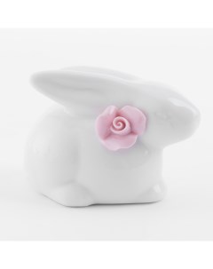Статуэтка 5 см фарфор P белая Кролик с цветком Pure Easter Kuchenland