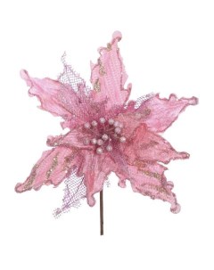Цветок искусственный Пуансеттия 29x29x23 см 262277 Розовый Flando