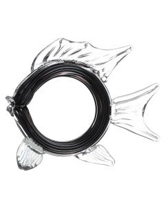 Статуэтка 18 см стекло черная Рыбка Vitreous Kuchenland