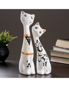 Фигура Love Коты набор 2шт белые 7х9х29см Хорошие сувениры