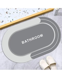 Коврик для ванной и туалета серый влаговпитывающий быстросохнущий Nobrand