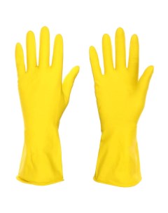 Перчатки резиновые желтые L Vetta