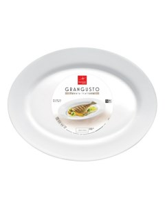 Блюдо сервировочное для рыбы Grangusto 35 х 27 см белое Bormioli rocco
