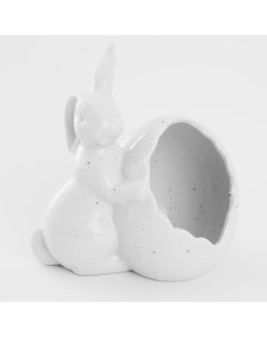 Конфетница 15x14 см фарфор P молочная в крапинку Кролик с яйцом Natural Easter Kuchenland