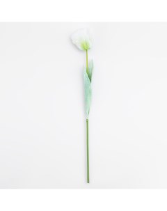 Цветок искусственный 68 см пластик бумага белый Тюльпан Tulip garden Kuchenland