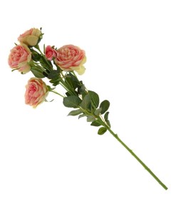 Цветок искусственный Роза D8 см 12x12x75 см 749008 Розовый Flando