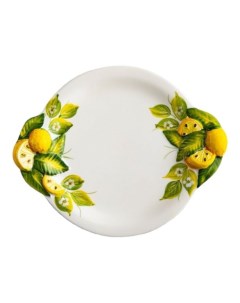 Тарелка для закусок Лимоны и цветы 22 см белая Edelweiss