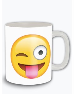 Кружка белая мемы эмодзи смайлик emoji язык с подмигиванием 7447 Бруталити