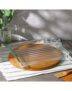 Форма для запекания и выпечки жаропрочное стекло прямоугольная Доляна 3 л 34 5x28 5x4 6 Nobrand