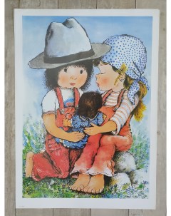 Постер 50х70 в тубусе Дети с куклой 127 Тд коллекция