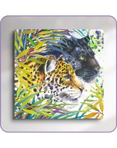 Картина на стекле Леопард и пантера AG 30 141 30х30 см Postermarket
