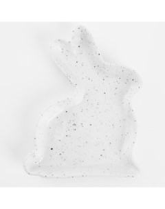 Блюдо 22x16 см керамика молочное в крапинку Кролик Natural Easter Kuchenland