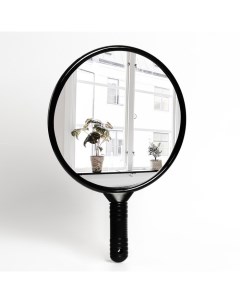 Зеркало с ручкой d зеркальной поверхности 24 5 см цвет чёрный Queen fair