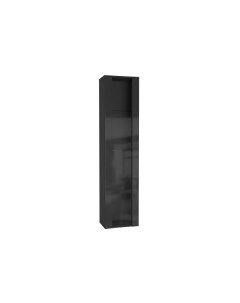 Шкаф витрина навесной POINT 41 черный глянец 40х29х170 см Нк-мебель