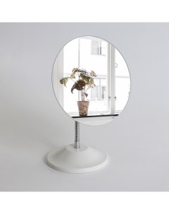 Зеркало настольное на гибкой ножке d зеркальной поверхности 15 см цвет белый Nobrand