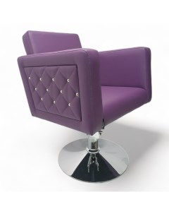 Парикмахерское кресло Рок Фиолетовый Гидравлика диск Nobrand
