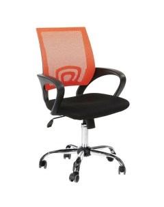 Кресло VT_EChair 304 TC Net ткань черн сетка оранж хром Easy chair